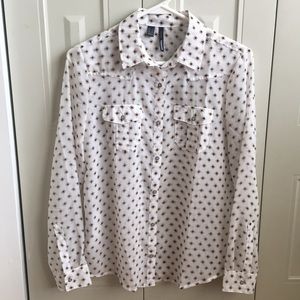 Mango Button Down Blouse